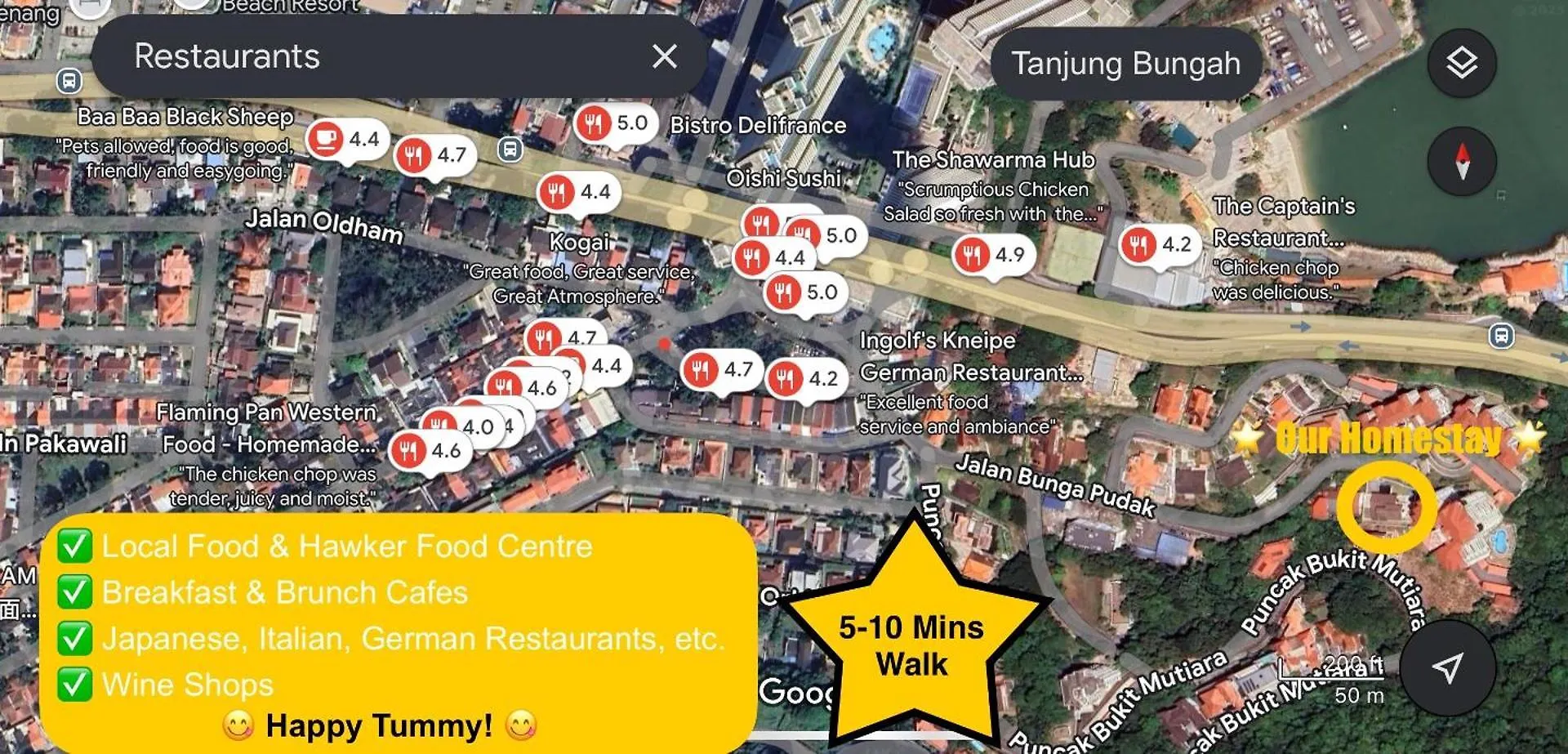 Prime Location - 5 Mins Walk To Shops & Eateries! Villa Tanjung Bungah  0*, Tanjung Bungah (Penang)